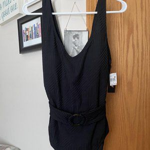 1X lbiza black ribbed ONE PIECE swimsuit NEW